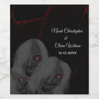 Rótulo De Garrafa De Cerveja Gothic Black Ghosts- Dark Moody Halloween