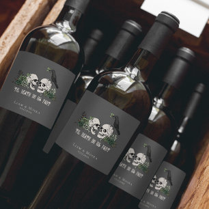 Rótulo De Garrafa De Cerveja Gótica Black Til Death Irish Green Floral Skull
