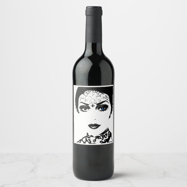 Rótulo De Garrafa De Cerveja Gótica Lady Wine (Frente)