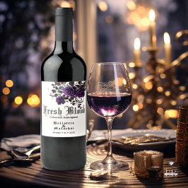 Rótulo De Garrafa De Cerveja Gótico Vinho Profundo Rosa Ametista Rótulo de Vinh