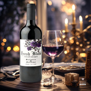 Rótulo De Garrafa De Cerveja Gótico Vinho Profundo Rosa Ametista Rótulo de Vinh
