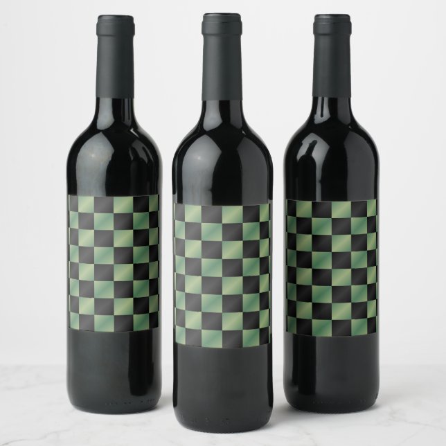 Rótulo De Garrafa De Cerveja Gradiente Preto Verde Azul Moderno Verificado (Garrafas)