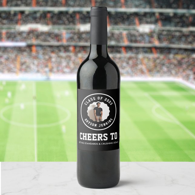 Rótulo De Garrafa De Cerveja Graduação de Foto Masculina (Criador carregado)