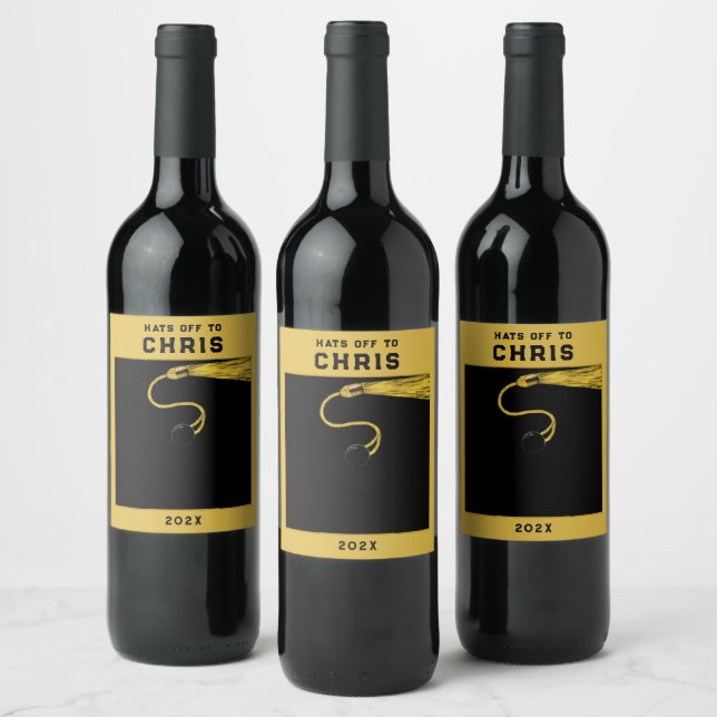 Rótulo De Garrafa De Cerveja Graduação Dourada e Negra (Garrafas)