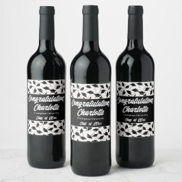 Rótulo De Garrafa De Cerveja Graduação Fornecimentos de Festas de Bonés Brancos