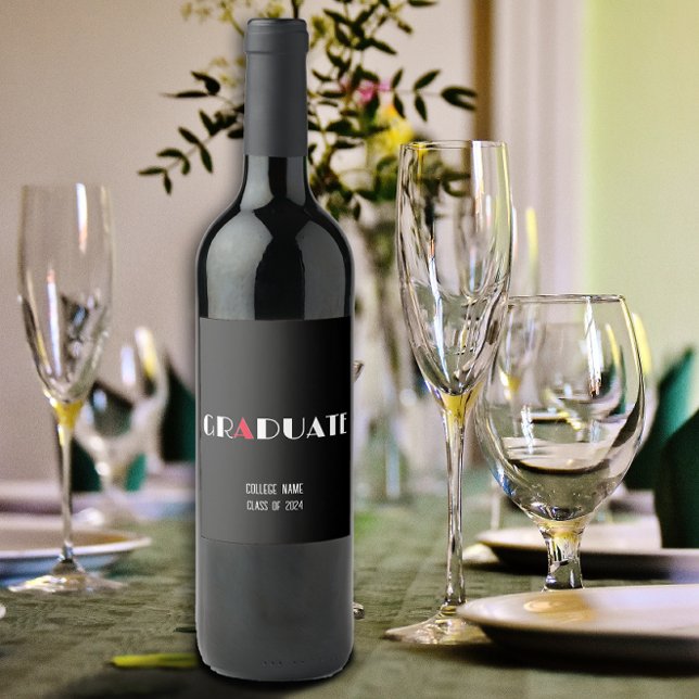 Rótulo De Garrafa De Cerveja Graduação mínima em vermelho branco preto (Criador carregado)