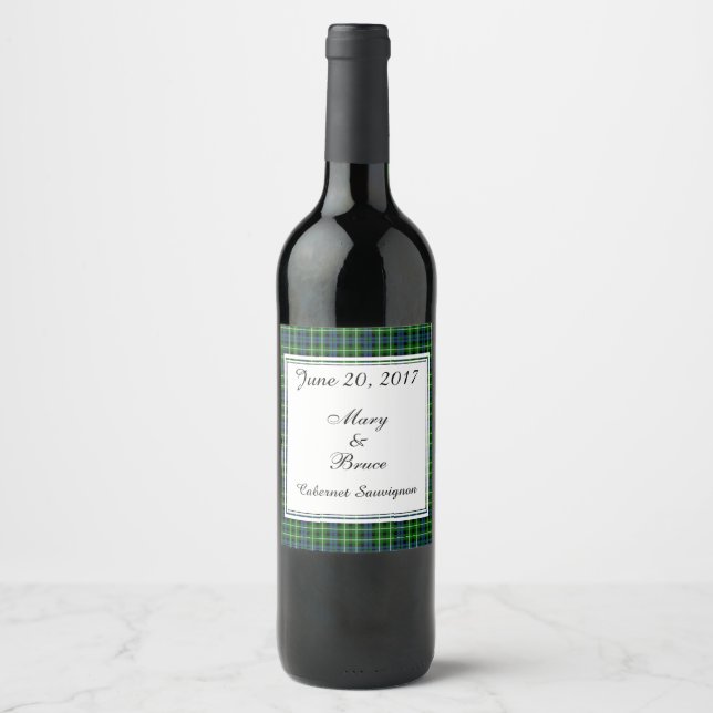 Rótulo De Garrafa De Cerveja Graham Scottish Wedding Wine Label (Frente)