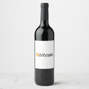 Rótulo De Garrafa De Cerveja Grande logotipo do Bitcoin com símbolo laranja do