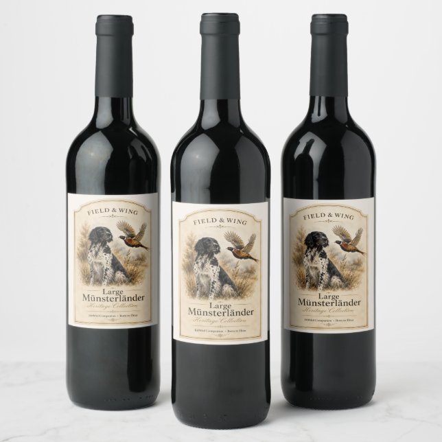 Rótulo De Garrafa De Cerveja Grande Münsterländer com Faisão (Garrafas)