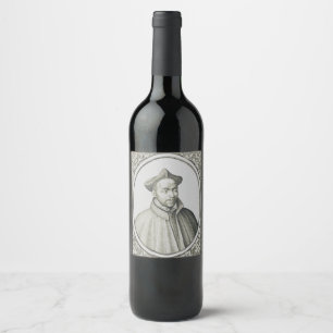 Rótulo De Garrafa De Cerveja Gravura de São Inácio de Loyola Arte Antiga