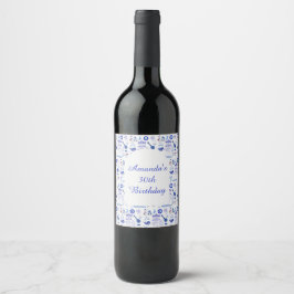 Rótulo De Garrafa De Cerveja Grécia Azul e Branco