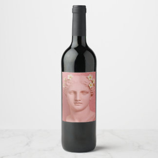 Rótulo De Garrafa De Cerveja Greek Pink Wine Label.
