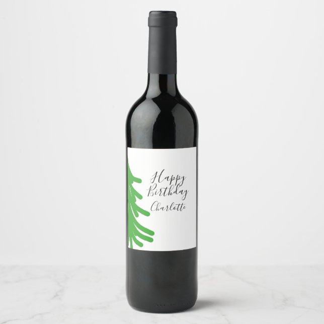 Rótulo De Garrafa De Cerveja Green Christmas tree happy birthday December winte (Frente)