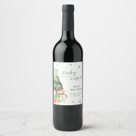 Rótulo De Garrafa De Cerveja Green Modern Winter Snowman Baby Shower