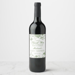 Rótulo De Garrafa De Cerveja Green Toile De Jouy Floral Chá de fraldas Favorece