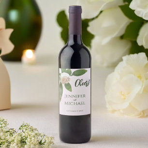 Rótulo De Garrafa De Cerveja Greenery Floral Simples Casamento Elegante