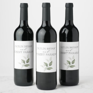 Rótulo De Garrafa De Cerveja Greenery Modern Wedding