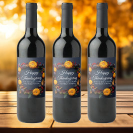 Rótulo De Garrafa De Cerveja Grinalda de Abóbora Personalizada Feliz Dia de Açã