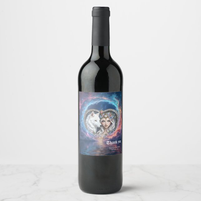 Rótulo De Garrafa De Cerveja Guardiã Enluarada do Coração Eterno.  (Frente)