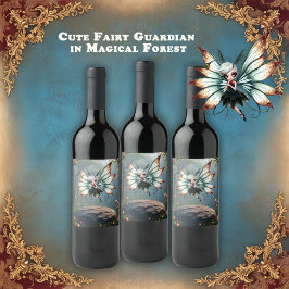 Rótulo De Garrafa De Cerveja Guardiã Fada Fofa na Floresta Mágica