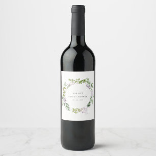 Rótulo De Garrafa De Cerveja Guirlanda Floral Lilás Jardim da Cabana Chá de Noi