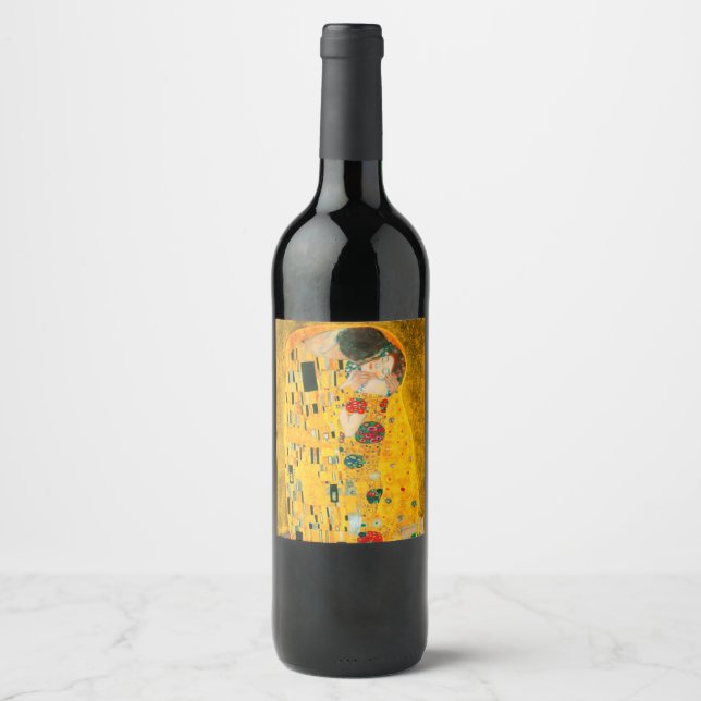 Rótulo De Garrafa De Cerveja Gustav Klimt O Beijo (Frente)