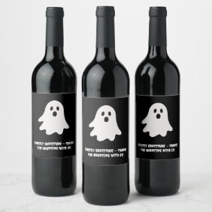 Rótulo De Garrafa De Cerveja Halloween Brincalhão Fantasma Branco Festivo