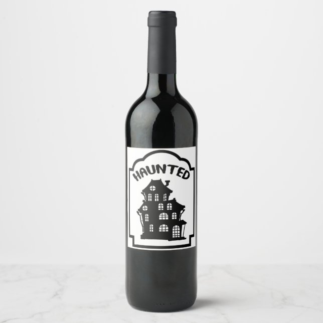 Rótulo De Garrafa De Cerveja Halloween da Casa Assustada (Frente)