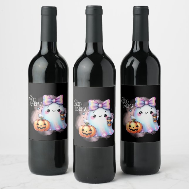 Rótulo De Garrafa De Cerveja Halloween Iridescent Ghost (Garrafas)