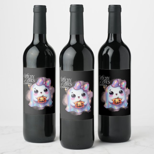 Rótulo De Garrafa De Cerveja Halloween Iridescent Ghost (Garrafas)