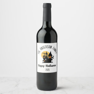 Rótulo De Garrafa De Cerveja Halloween Scary Hunted House Nome Personalizado