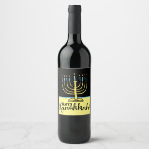 Rótulo De Garrafa De Cerveja Hanukkah com a Vela