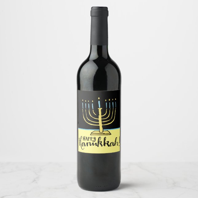 Rótulo De Garrafa De Cerveja Hanukkah com a Vela (Frente)