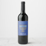 Rótulo De Garrafa De Cerveja Happy Hanukkah<br><div class="desc">Feliz cartão de saudação Hanukkah. Elegante menorah e dreidel perfeto para celebrar hanukah</div>