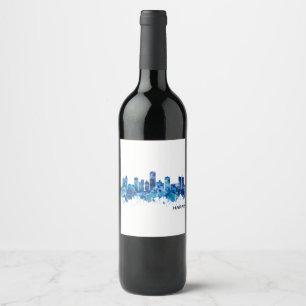 Rótulo De Garrafa De Cerveja Harare Zimbabwe Skyline Blue