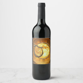 Rótulo De Garrafa De Cerveja Harpa Celestial da Lua Dourada