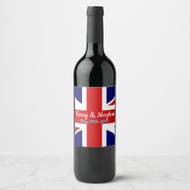Rótulo De Garrafa De Cerveja Harry & Meghan, Union Jack.