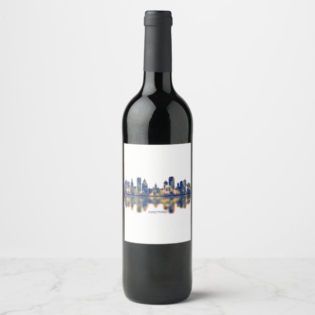 Rótulo De Garrafa De Cerveja Hartford Skyline (Frente)