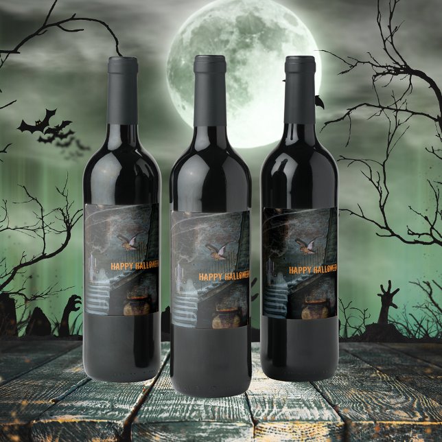 Rótulo De Garrafa De Cerveja Haunted Staircase Halloween (Criador carregado)