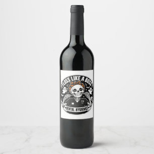 Rótulo De Garrafa De Cerveja Higienista Dental Esqueleto de Halloween