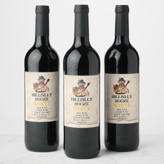 Rótulo De Garrafa De Cerveja HillBilly Grill White Wine/Booze Label! Rótulo do 