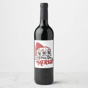 Rótulo De Garrafa De Cerveja Ho Ho Ho Pour the Merlot
