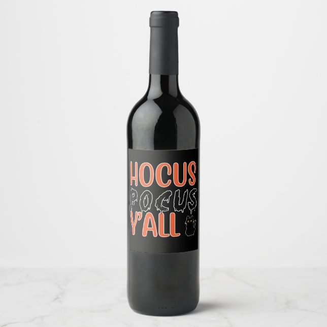 Rótulo De Garrafa De Cerveja Hocus Pocus Y'all Halloween Design (Frente)