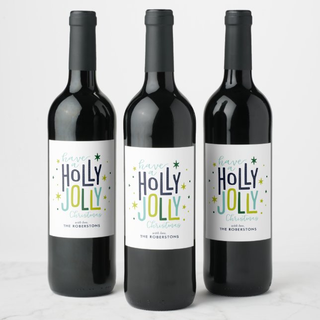 Rótulo De Garrafa De Cerveja "Holly Jolly", Natal personalizado (Garrafas)