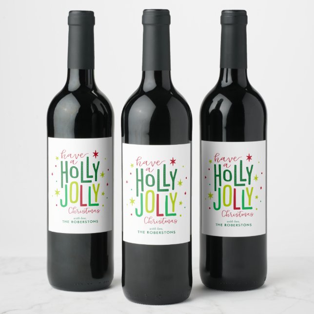 Rótulo De Garrafa De Cerveja "Holly Jolly", Natal personalizado (Garrafas)