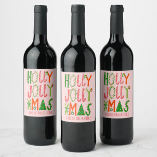 Rótulo De Garrafa De Cerveja HOLLY JOLLY XMAS Natal PERSONALIZADO