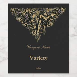 Rótulo De Garrafa De Cerveja Homem Verde Goblin Faun Grapevine Antiquado