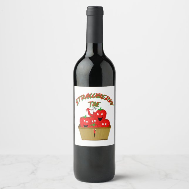 Rótulo De Garrafa De Cerveja Hora do Morango! (Frente)
