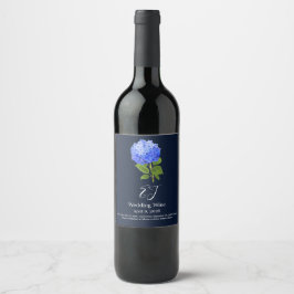 Rótulo De Garrafa De Cerveja Hortênsia Azul Aquarela