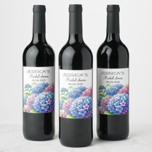 Rótulo De Garrafa De Cerveja Hortênsias Flores Azuis Festa Chá de Noiva